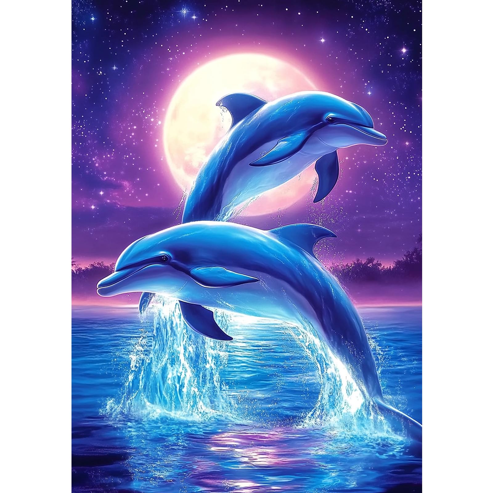 Amazon.com: MXJSUA Jumping Dolphins DIY Diamond Painting by Number